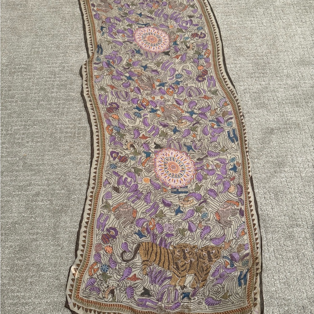 Long Hermes Silk Scarf
